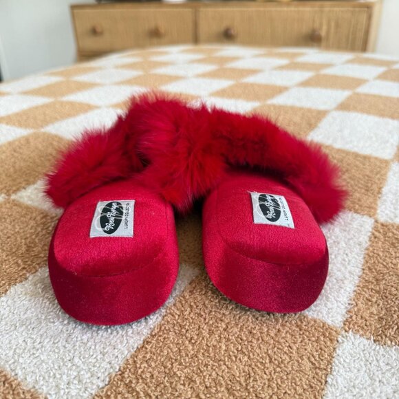 BEN BERGER LUXURY COLLECTION RED SLIPPERS WOMENS SIZE LARGE - Picture 5 of 7